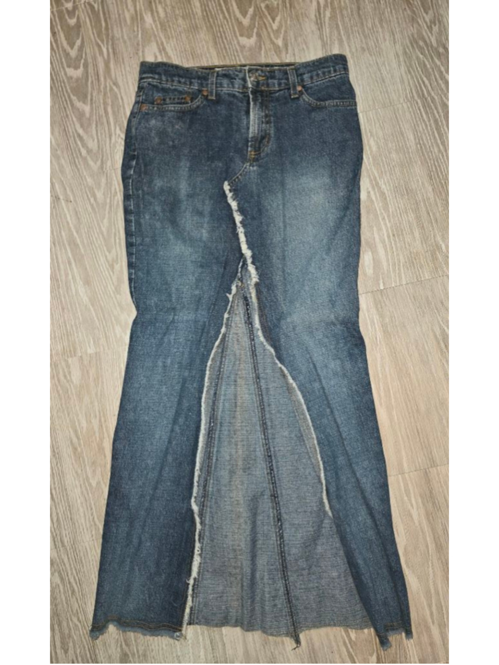 Authentic Y2K Paris Blues Blue Denim Maxi Skirt Juniors Size 1
